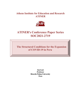 ATINER's Conference Paper Series SOC2021-2719