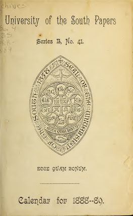 College of Arts and Sciences Catalog and Announcements, 1888-1889