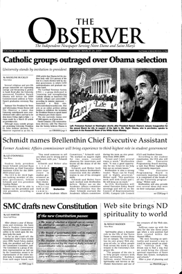 Catholic Groups Outraged Over Obama Selection SMC Drafts New Constitution