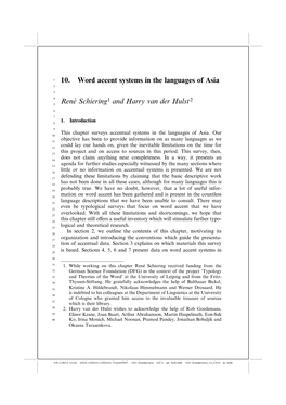 Word Accent Systems in the Languages of Asia 2