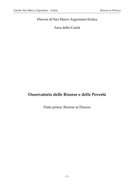 Osservatorio Delle Risorse E Delle Povertà