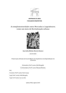 A Complementaridade Entre Mercados E Logradouros Como Um Meio De Revitalização Urbana