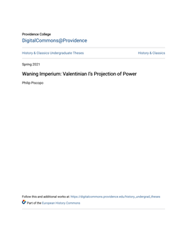 Waning Imperium: Valentinian I's Projection of Power