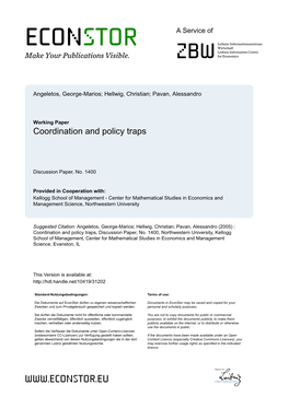 Coordination and Policy Traps