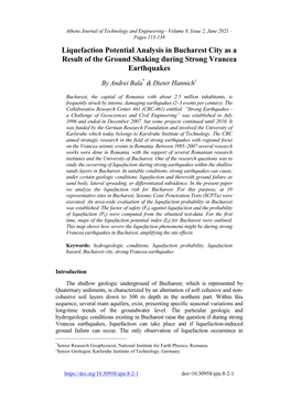 Liquefaction Potential Analysis in Bucharest City As a Result of the Ground Shaking During Strong Vrancea Earthquakes