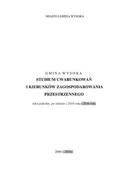 Studium Uwarunkowa I Kierunków