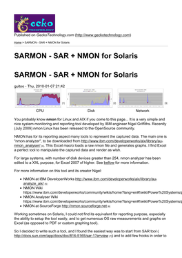 SARMON - SAR + NMON for Solaris