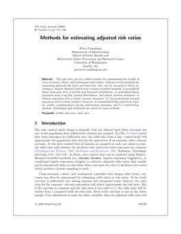 Methods for Estimating Adjusted Risk Ratios