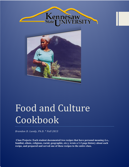 Food and Culture Cookbook