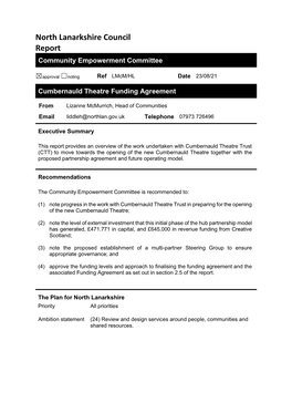 Cumbernauld Theatre Funding Agreement