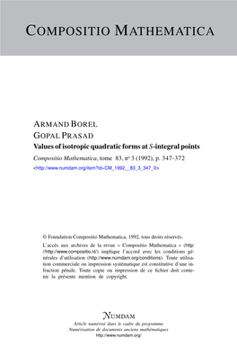 Values of Isotropic Quadratic Forms at S-Integral Points Compositio Mathematica, Tome 83, No 3 (1992), P