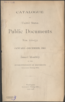Catalogue of United States Public Documents / January, 1905