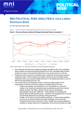 MNI POLITICAL RISK ANALYSIS-6 June Latam Elections Brief by Tom Lake and Jack Lewis