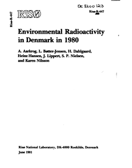 Environmental Radioactivity in Denmark in 1980