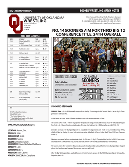 Soonersooner Wrest Wrestsoonerlliingng Match Match Notesnotes