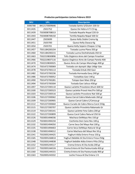 Productos Participantes Lácteos Febrero 2019