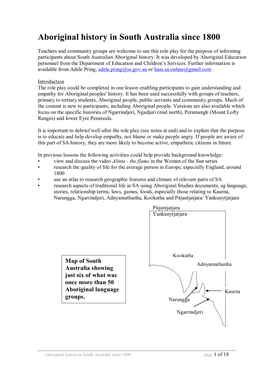 Aboriginal History in South Australia Since 1800
