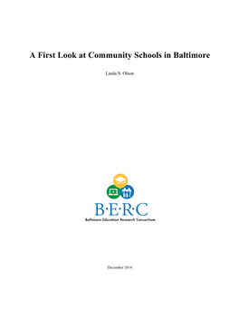 A First Look at Community Schools in Baltimore