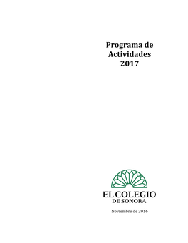 Programa De Actividades 2017