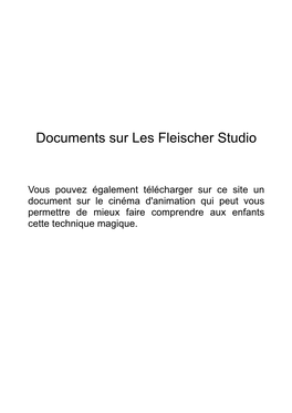 Documents Sur Les Fleischer Studio
