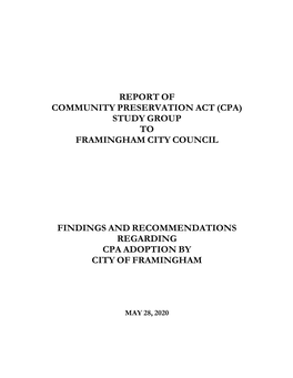 DRAFT Framingham CPA Study Report 5-28-20 Final