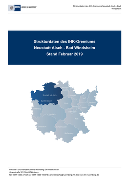 Strukturdaten Des IHK-Gremiums Neustadt Aisch - Bad Windsheim