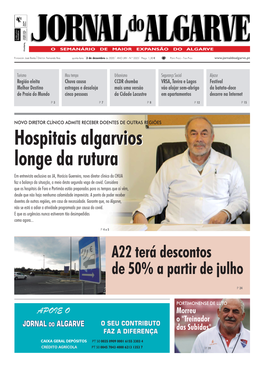 Hospitais Algarvios Longe Da Rutura Hospitais