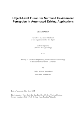 Object-Level Fusion for Surround Environment Perception in Automated Driving Applications