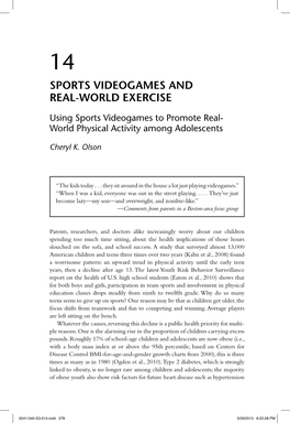 Sports Videogames and Real-World Exercise