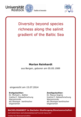 Diversity Beyond Species Richness Along the Salinit Gradient of the Baltic Sea