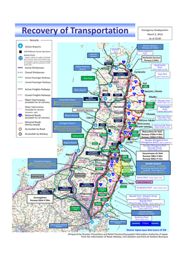 Recovery of Transportation March 3, 2014 As of 10:00 Remarks