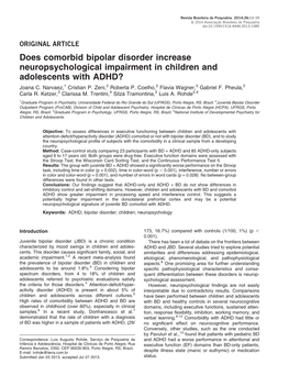 Does Comorbid Bipolar Disorder Increase Neuropsychological Impairment in Children and Adolescents with ADHD? Joana C