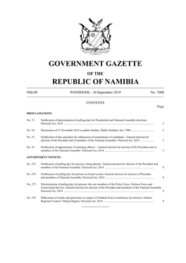 Government Gazette Republic of Namibia