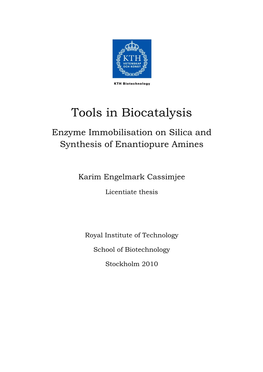 Tools in Biocatalysis