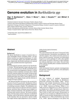 Genome Evolution in Burkholderia Spp