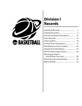 1 2011 WBB Division I Records.Indd