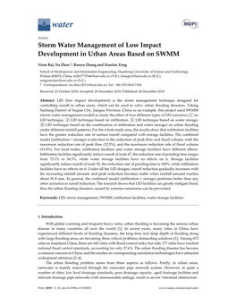 Storm Water Management of Low Impact Development in Urban Areas Based on SWMM