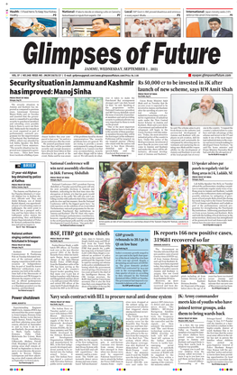 Security Situation in Jammu and Kashmir Has Improved: Manoj Sinha