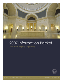 Information Packet 78Th West Virginia Legislature