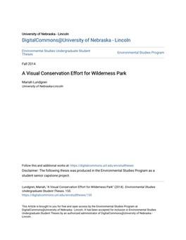 A Visual Conservation Effort for Wilderness Park