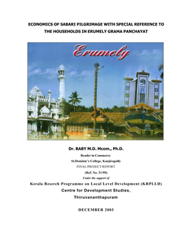 The Economics of Sabari Pilgrimage with Special Reference to Erumely