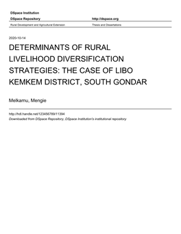 The Case of Libo Kemkem District, South Gondar