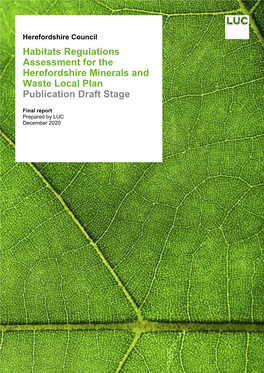 Habitat Regulations Assessment 2021