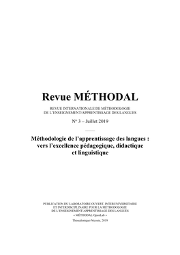 Revue MÉTHODAL