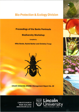 Proceedings of the Banks Peninsula Biodiversity Workshop