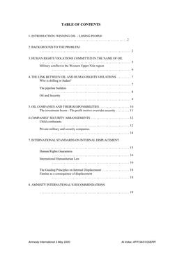 Table of Contents