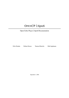 Open Cubic Player Manual