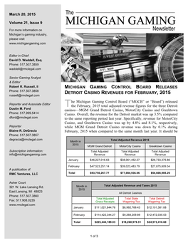 Michigan Gaming Control Board Releases Detroit