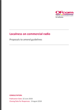 Consultations: Localness on Commercial Radio