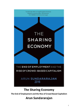 The Sharing Economy Arun Sundararajan